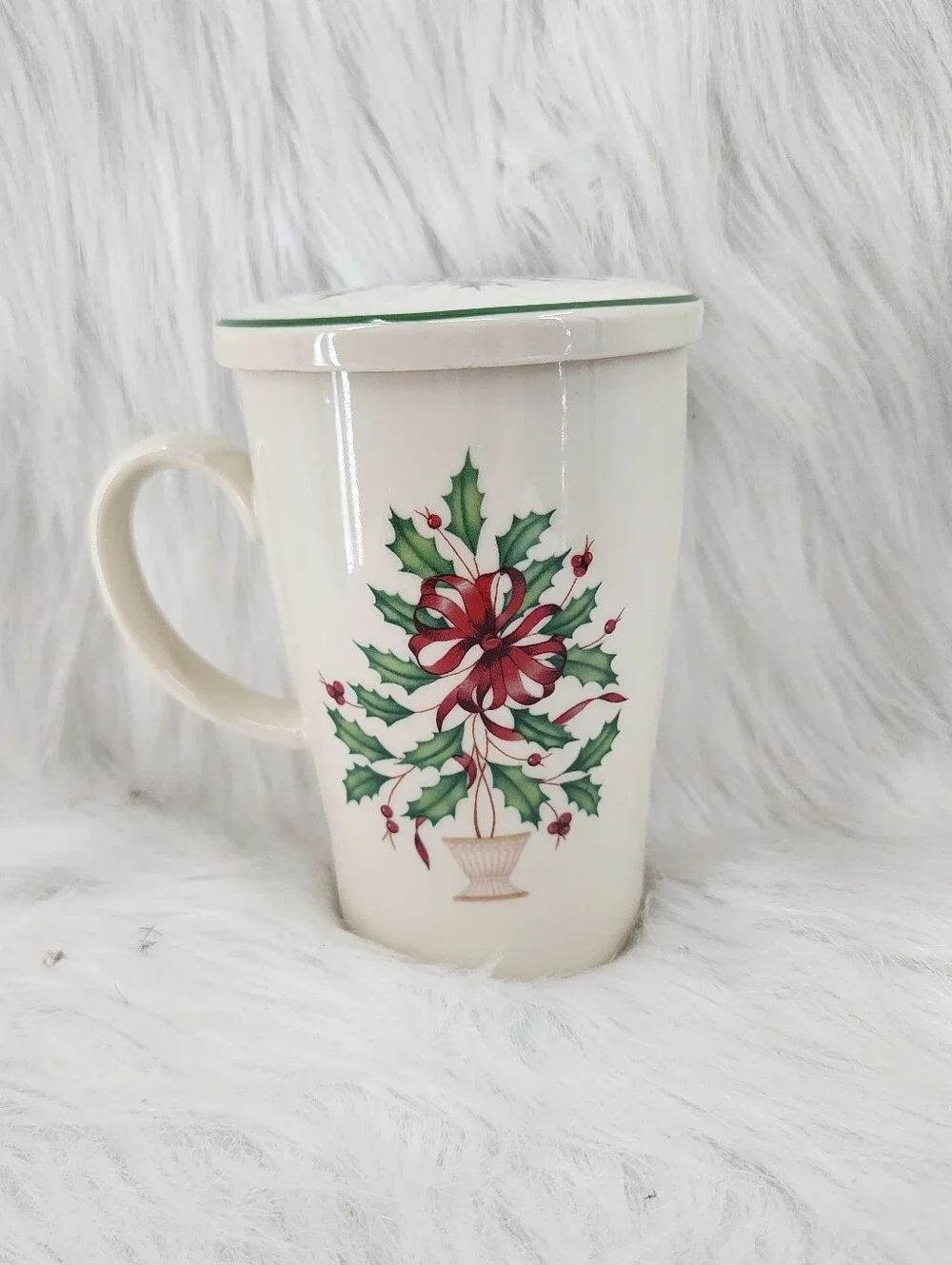 Lenox Warmest Wishes Tall Tree Mug With Lid 5.5